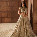 Champagne Gold Bridal Net Ensemble