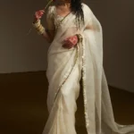 Ivory Organza Saree Ensemble
