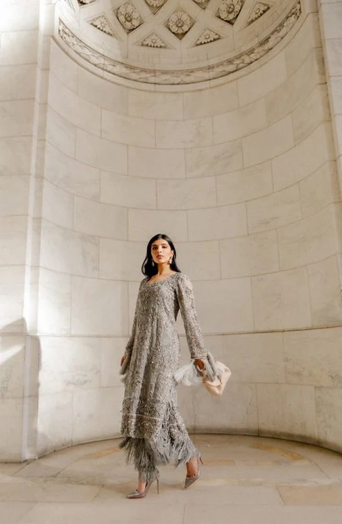 Opaline Embroidered Organza Shirt Set - Image 4