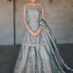 Ice Blue Gota and Zardozi Tissue Sharara Set