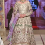 Silver-Gold Tissue Pishwas Bridal Ensemble