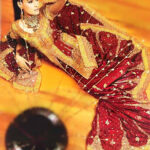 Maroon Katan Silk Heavily Embellished Bridal Coat Gharara Set