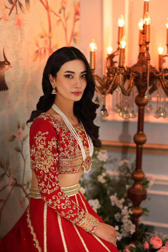 Raw Silk Bridal Skirt and Blouse Ensemble - Image 3