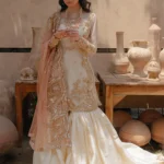 Peach Cream Festive Gharara Set