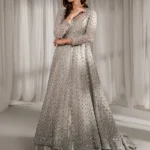Radiant Silver Gown Ensemble