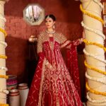 Crimson Aura Bridal Maxi Ensemble