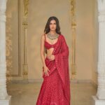 Crimson Radiance Bridal Saree Ensemble