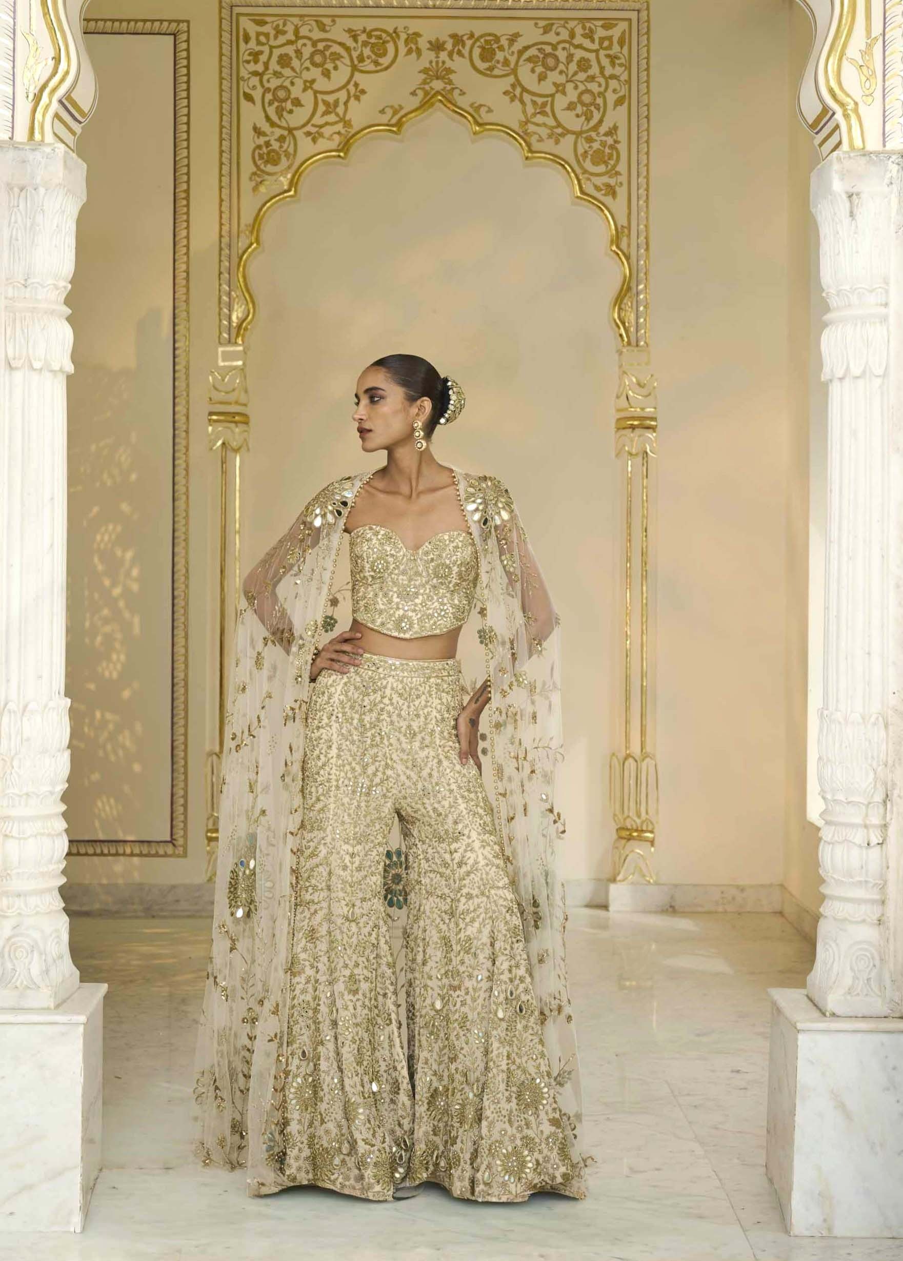 Golden Elegance Corset & Sharara Set - Image 4