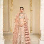 Blush Rose Hand-Embroidered Bridal Lehenga