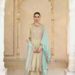 Ethereal Mint & Rose Gold Sharara Ensemble