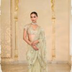 Ethereal Sea Green Hand-Embroidered Saree Ensemble