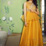 Marigold Embellished Peplum Set