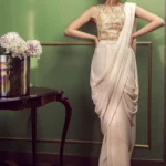 Baby Pink Organza and Georgette Saree Set