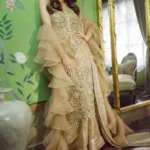 Coffee Chevron and Floral Formal Ensemble
