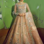 Pink Powder Floral Vine Peshwas Ensemble