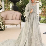 Zoha Ice Blue Bridal Peshwas Ensemble