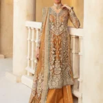 Naira Rust Festive Gown with Gleaming Sharara