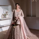 Powder Pink Embroidered Maxi Gown Set