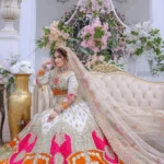 White Bridal Lehenga with Golden Embellishments