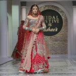 Red & Silver Bridal Lehenga with Zardozi Embellishment and Blush Dupatta