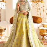 Yellow Bridal Lehenga Choli with Silver Embellishments