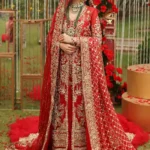 Maroon Bridal Jacket Lehenga Ensemble