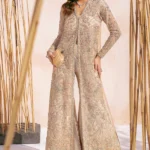 Organza Front Open Long Shirt Set