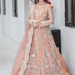 Embroidered Gown Frock with Lehenga Pants