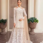 Embroidered Kameez Sharara Set