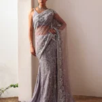 Lilac Opulence Bridal Saree with Swarovski Embellishments