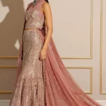 Athena Rose Gold Embellished Lehenga Set