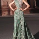 Moonlit Aqua Hand-Embellished Maxi