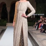 Gilded Shadow Gradient Slit Gown