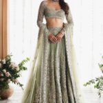 Crystal-Encrusted Bustier with Embellished Lehenga