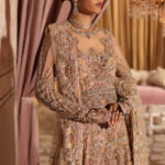 Peach Maxi Bridal Lehenga with 3D Florals