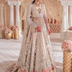 Ivory Ganga Jamni Anarkali with Brocade Lehenga