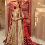 Imperial Golden Lehenga with Maroon Embellished Coat & Dupatta