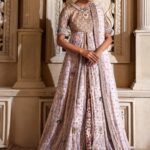 Majestic Rose-Gold Front-Open Gown Ensemble