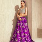 Radiant Amethyst & Silver Hand-Embellished Lehenga