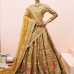 Mustard Lehnga Choli Set with Gold-Embellished Net Dupatta