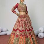 Signature Bridal Silk Lehenga Choli with Ikat Patchwork