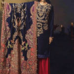 Maroon Royale Embellished Shirt with Velvet Dupatta