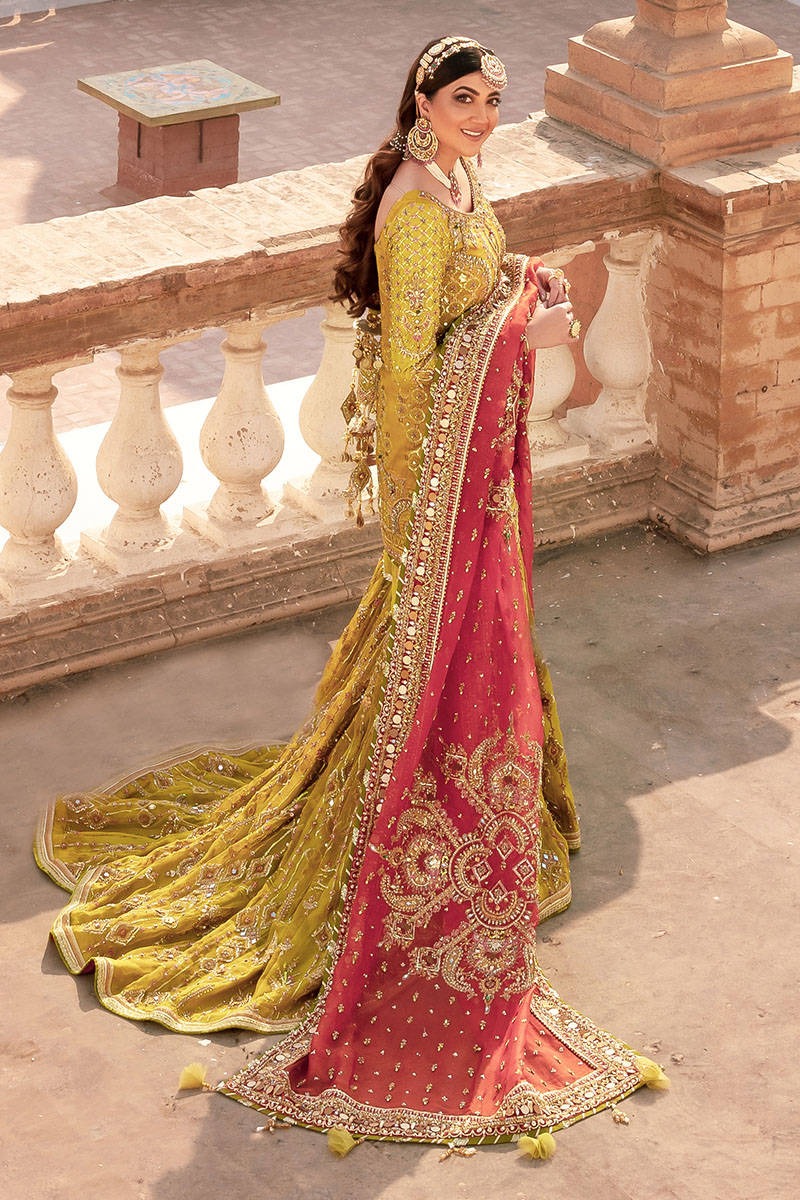 Zarafshan – Lime Green Farshi Gharara Bridal Ensemble - Image 8