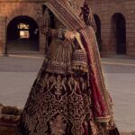 Kaif – Burgundy Maroon Embroidered Bridal Ensemble