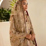 Opulent Champagne Gold Heritage Bridal Pishwas