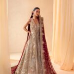 Imperial Gold & Crimson Heritage Bridal Pishwas