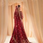 Majestic Crimson Heirloom Bridal Pishwas
