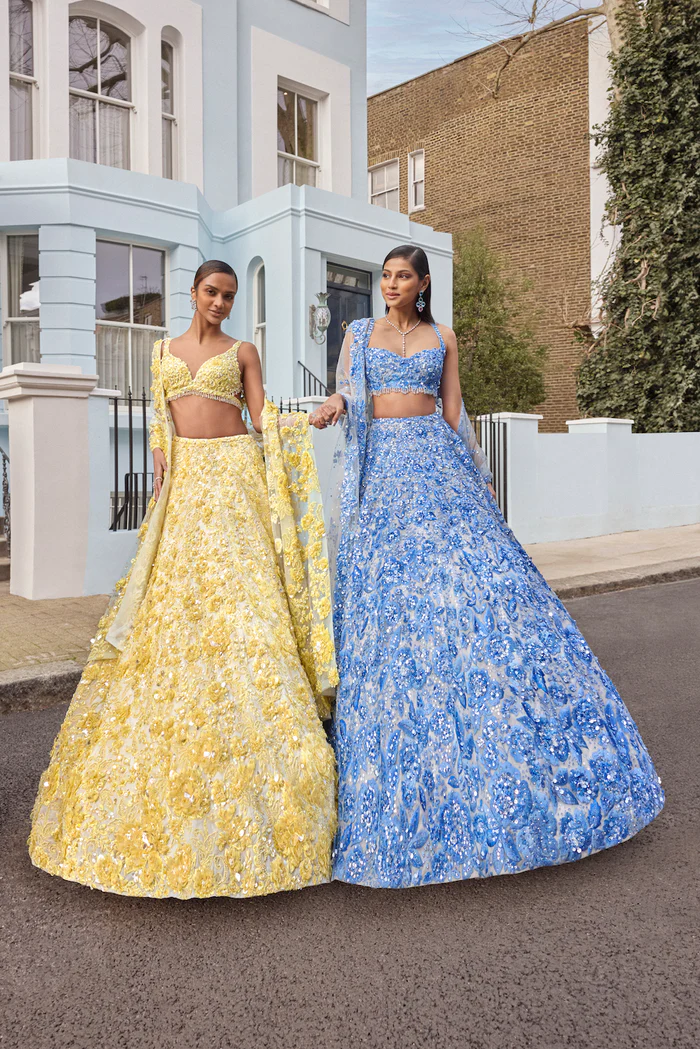 Starlight Silver Crystallized Bridal Lehenga - Image 8