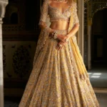 Gemini said Sun-Kissed Golden Hand-Embellished Bridal Lehenga