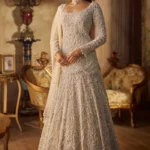 Opulent Ivory Pearl-Encrusted Bridal Lehenga
